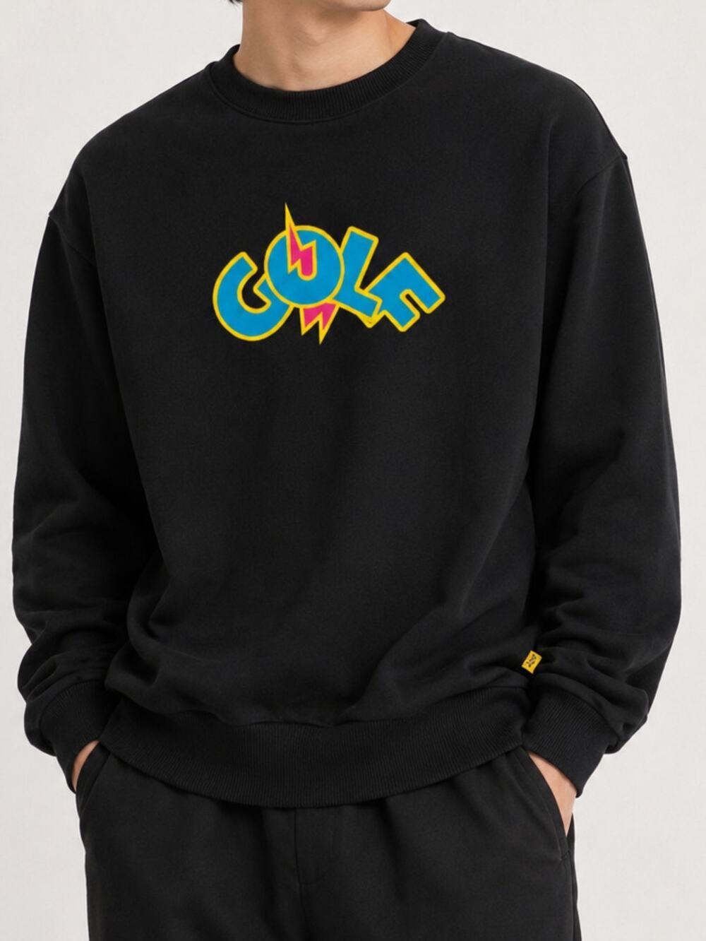 GOLF Wang Men's Crewneck Sweatshirt Lighting Bolt Graphic Print Pullover Fleece
